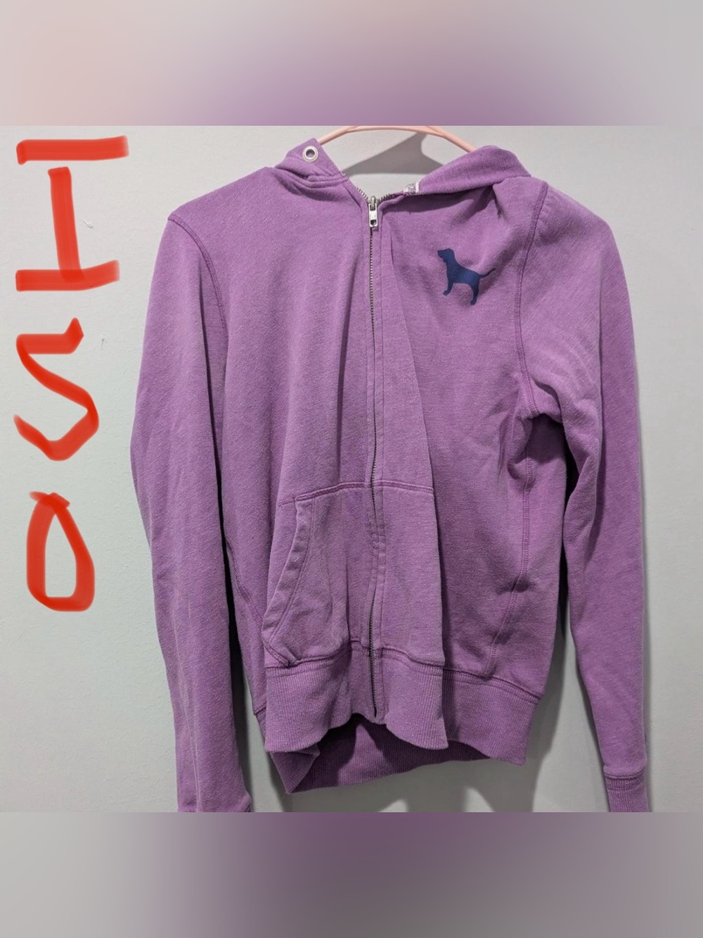 💜💜💜ISO💜💜💜 Vintage Victoria’s Secret Lavender Hoodie with hearts in a SIZE L